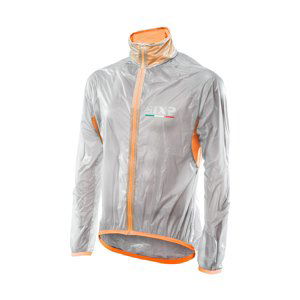 SIX2 Cyklistická vetruodolná bunda - GHOST - transparentná/oranžová