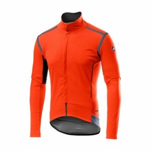 CASTELLI Cyklistická zateplená bunda - PERFETTO ROS CONVERT - oranžová 3XL