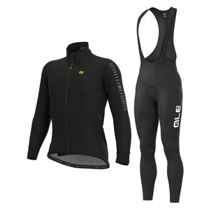 ALÉ Cyklistická zimná bunda a nohavice - FONDO WINTER - čierna