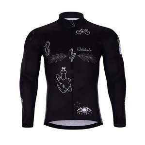 HOLOKOLO Cyklistický dres s dlhým rukávom zimný - BLACK OUT WINTER - čierna 4XL