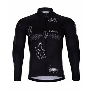 HOLOKOLO Cyklistický dres s dlhým rukávom zimný - BLACK OUT WINTER - čierna 5XL