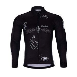 HOLOKOLO Cyklistický dres s dlhým rukávom zimný - BLACK OUT WINTER - čierna 6XL