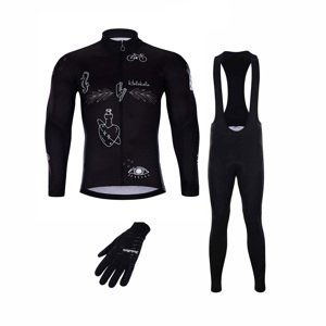 HOLOKOLO Cyklistický mega set - BLACK OUT WINTER - biela/čierna