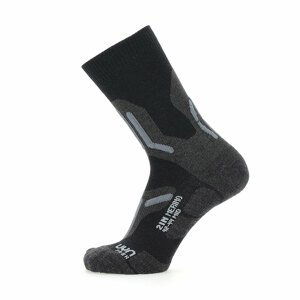 UYN Cyklistické ponožky klasické - TREKKING 2IN MERINO - čierna/šedá