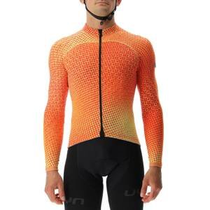 UYN Cyklistický dres s dlhým rukávom zimný - SPECTRE WINTER - oranžová/čierna/modrá 2XL