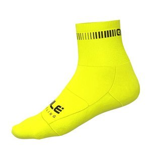ALÉ Cyklistické ponožky klasické - LOGO Q-SKIN  - žltá