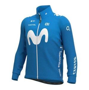 ALÉ Cyklistická zateplená bunda - MOVISTAR 2021 WINTER - svetlo modrá L