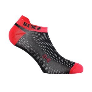 SIX2 Cyklistické ponožky členkové - FANT S C - čierna/červená