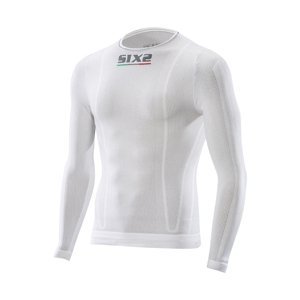 SIX2 Cyklistické tričko s dlhým rukávom - KIDS TS3 - biela