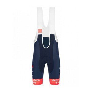 SANTINI Cyklistické nohavice krátke s trakmi - ORIGINAL nohavice - modrá/červená/biela/ružová XL