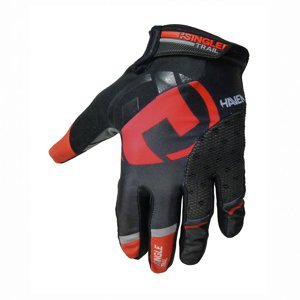 HAVEN Cyklistické rukavice dlhoprsté - SINGLETRAIL LONG - červená/čierna