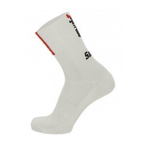 SANTINI Cyklistické ponožky klasické - TREK SEGAFREDO 2022 - biela/červená XL