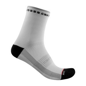 CASTELLI Cyklistické ponožky klasické - ROSSO CORSA 11 LADY - čierna/biela L-XL