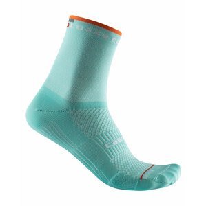 CASTELLI Cyklistické ponožky klasické - ROSSO CORSA 11 LADY - svetlo modrá L-XL