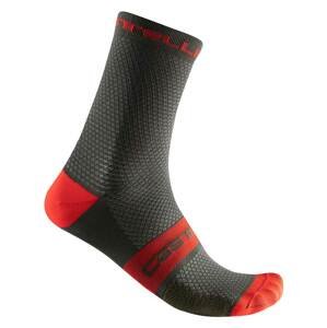 CASTELLI Cyklistické ponožky klasické - SUPERLEGGERA T 12 - červená/zelená S-M