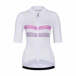 HOLOKOLO Cyklistický dres s krátkym rukávom - SPORTY LADY - biela/ružová S