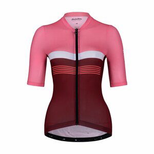 HOLOKOLO Cyklistický dres s krátkym rukávom - SPORTY LADY - bordová/svetlo modrá/ružová S