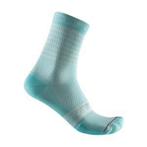 CASTELLI Cyklistické ponožky klasické - SUPERLEGGERA 12 LADY - biela/svetlo modrá S-M