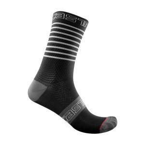 CASTELLI Cyklistické ponožky klasické - SUPERLEGGERA 12 LADY - šedá/čierna/biela L-XL