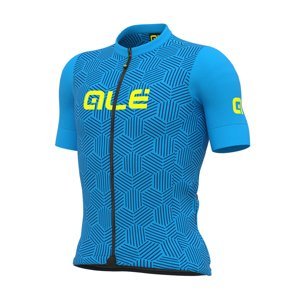 ALÉ Cyklistický dres s krátkym rukávom - CROSS - svetlo modrá/žltá L