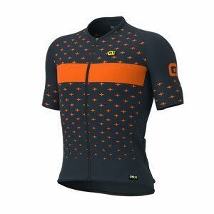 ALÉ Cyklistický dres s krátkym rukávom - STARS - oranžová/šedá L