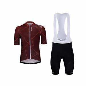 HOLOKOLO Cyklistický krátky dres a krátke nohavice - SPARKLE - bordová/čierna