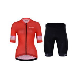 HOLOKOLO Cyklistický krátky dres a krátke nohavice - RAINBOW LADY - červená/čierna