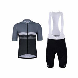 HOLOKOLO Cyklistický krátky dres a krátke nohavice - SPORTY - šedá/biela/čierna