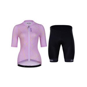 HOLOKOLO Cyklistický krátky dres a krátke nohavice - SPARKLE LADY - čierna/ružová