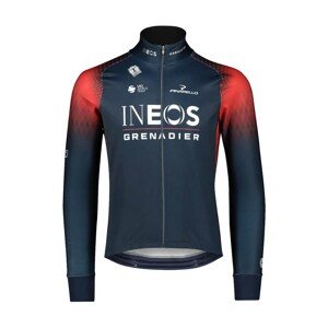 BIORACER Cyklistická vetruodolná bunda - INEOS GRENADIERS '22 - červená/modrá 2XL