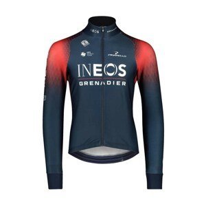 BIORACER Cyklistický dres s dlhým rukávom zimný - INEOS GRENADIERS '22 - modrá/červená L