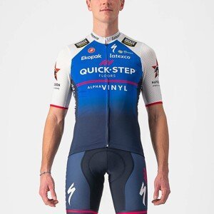 CASTELLI Cyklistický dres s krátkym rukávom - QUICK-STEP 2022 COMPETIZIONE - modrá/biela