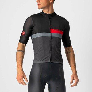CASTELLI Cyklistický dres s krátkym rukávom - A BLOCCO - čierna/šedá/červená 3XL