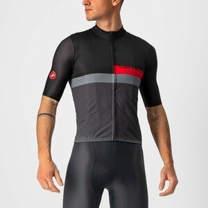 CASTELLI Cyklistický dres s krátkym rukávom - A BLOCCO - čierna/šedá/červená 2XL
