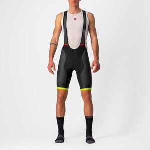 CASTELLI Cyklistické nohavice krátke s trakmi - COMPETIZIONE KIT - čierna/žltá 3XL