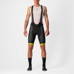 CASTELLI Cyklistické nohavice krátke s trakmi - COMPETIZIONE KIT - čierna/žltá S