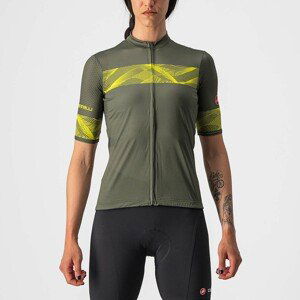 CASTELLI Cyklistický dres s krátkym rukávom - FENICE LADY - zelená/žltá S