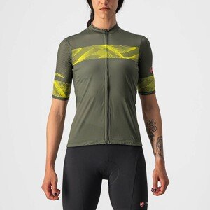 CASTELLI Cyklistický dres s krátkym rukávom - FENICE LADY - zelená/žltá XS