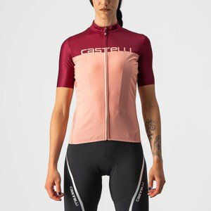 CASTELLI Cyklistický dres s krátkym rukávom - VELOCISSIMA LADY - bordová/ružová XS