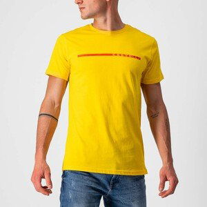 CASTELLI Cyklistické tričko s krátkym rukávom - VENTAGLIO TEE - žltá/červená L