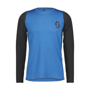 SCOTT Cyklistické tričko s dlhým rukávom - TRAIL PROGRESS - modrá/čierna 2XL