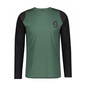 SCOTT Cyklistické tričko s dlhým rukávom - TRAIL PROGRESSIVE - čierna/zelená L