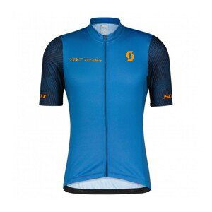 SCOTT Cyklistický dres s krátkym rukávom - RC TEAM 10 SS - modrá/oranžová L