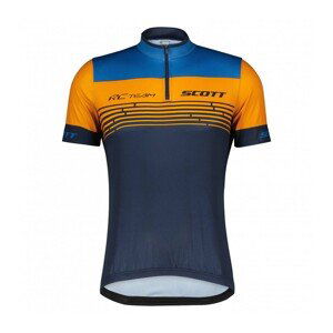 SCOTT Cyklistický dres s krátkym rukávom - RC TEAM 20 SS - modrá/oranžová 2XL