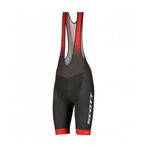 SCOTT Cyklistické nohavice krátke s trakmi - RC TEAM ++ 2022 - šedá/červená XL