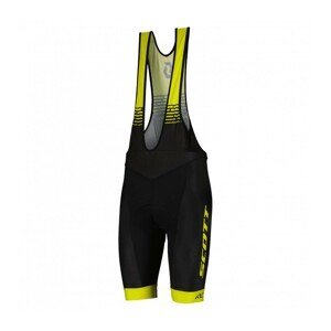 SCOTT Cyklistické nohavice krátke s trakmi - RC TEAM ++ 2022 - žltá/čierna L