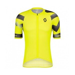 SCOTT Cyklistický dres s krátkym rukávom - RC PREMIUM CLIMBER - čierna/žltá XL