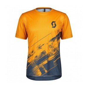 SCOTT Cyklistický dres s krátkym rukávom - TRAIL VERTIC SS - modrá/oranžová