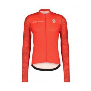 SCOTT Cyklistický dres s dlhým rukávom letný - RC TEAM 10 LS - biela/červená