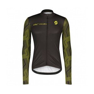 SCOTT Cyklistický dres s dlhým rukávom letný - RC TEAM 10 LS - žltá/čierna